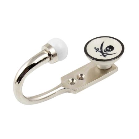 Black Man Skull Danger Symbol Flat Hook